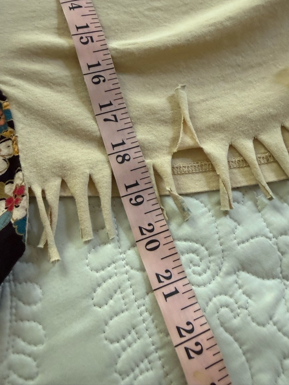 Mixed Media Upcycled Floral Fringe Top Large - Picture 8 of 8